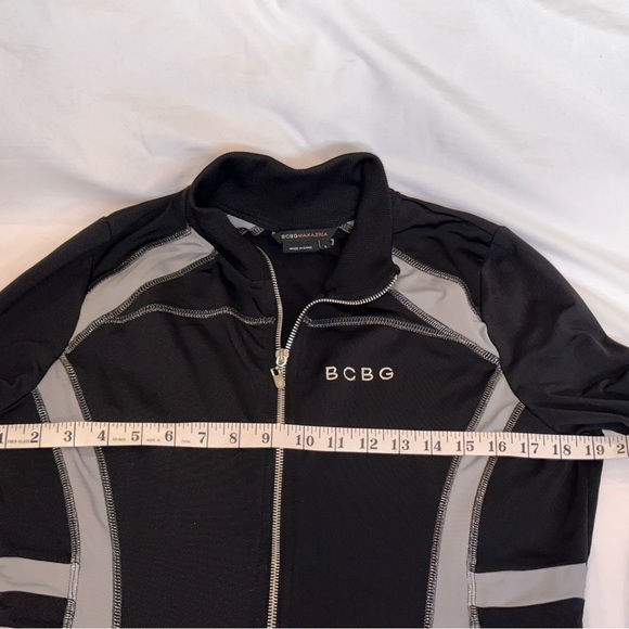 BCBGMaxAzria Black Gray Full Zip Track Jacket Size LARGE - Picture 3 of 5